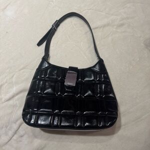 Calvin Klein Black Leather Shoulder Bag